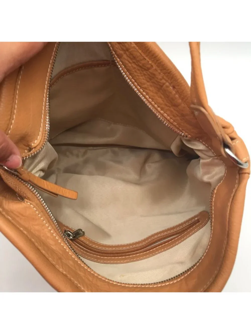 Unbranded Tan Leather Hobo Crossbody